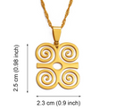Dwennimmen Adinkra Symbol for " Strength through Humility" Pendant Necklace
