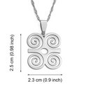 Dwennimmen Adinkra Symbol for " Strength through Humility" Pendant Necklace