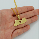 El Salvador Map Pendant Necklace