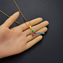 Eritrea Map with Flag Pendant Necklace