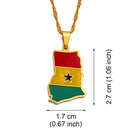 Ghana Map With Flag Necklace