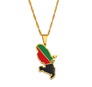 Martinique Map Pendant Necklace