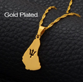 Barbados Map with Trident Pendant Necklace
