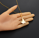 Cameroon Map With Cities Pendant Necklace