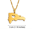 Dominican Republic Map Pendant Necklace
