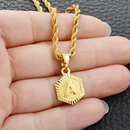 Initial Hexagon Pendant Necklace