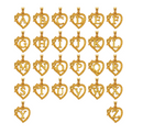 Initial Heart Flower Pendant Necklace