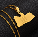 Liberia Map Pendant Necklace
