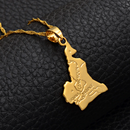 Cameroon Map with Cities Pendant Necklace