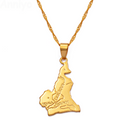 Cameroon Map with Cities Pendant Necklace
