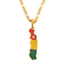 Togo Map with Flag Pendant Necklace