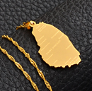 Saint Vincent and The Grenadines Map with Cities Pendant Necklace