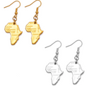 Africa Map Drop Earrings
