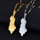 Albania Map with cities Pendant Necklace