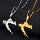 Croatia Map With Cities Pendant Necklace