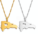 Dominican Republic Map Pendant Necklace