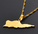 Saint Croix U.S. Virgin Islands Map Pendant Necklace
