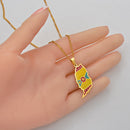 Grenada Map with flag Pendant Necklace