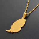 Grenada Map with cities Pendant Necklace