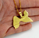 Guadeloupe Map Pendant Necklace