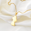 Guyana Map with cities Pendant Necklace
