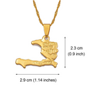 Haiti Map Pendant Necklace