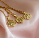 Initial Hexagon Pendant Necklace