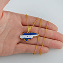 Honduras Map with Flag Pendant Necklace