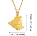 Algeria Map Pendant Necklace