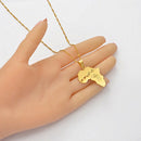 Africa Map With Queen Nefertiti Camel Pyramid Necklace