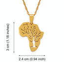 Africa Map with Tree Branches Necklace