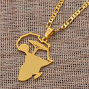 Africa Map Roots Tree Sunrise Necklace