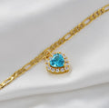 Heart Colorful Stone Ankle Bracelet