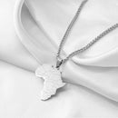Africa Map Pendant Necklace with Palma Chain