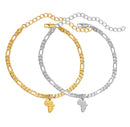 Africa Map Ankle Bracelet