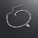 Africa Map Ankle Bracelet