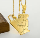 Algeria Map Pendant Necklace