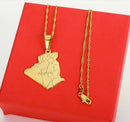 Algeria Map Pendant Necklace