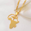 Africa Map Roots Tree Sunrise Necklace