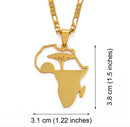 Africa Map Roots Tree Sunrise Necklace