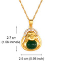 Green Stone Buddha Pendant Necklace