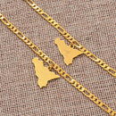 Italy Sicily Map with Trinacria Ankle Bracelet