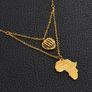 African Map with Heart Pendant Necklace