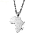 Stainless Steel Africa Map Necklace with Madagascar