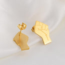 Black Lives Matter Power Fist Stud Earrings