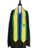 DOUBLE SIDED Saint Vincent flag Graduation stole / Saint Vincent flag graduation sash / Saint Vincent and The Grenadines flag scarf
