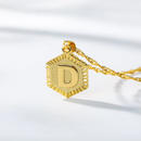 Initial Hexagon Pendant Necklace