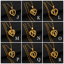 Initial Heart Flower Pendant Necklace
