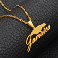 Jamaica Map Pendant Necklace