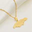Jamaica Map Pendant Necklace (One Love)